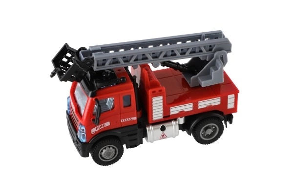 Plastic brandweerwagen met uitschuifbare ladder