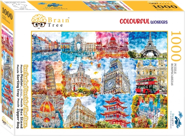 Puzzle Brain Tree Monumenten in kleuren 1000 stukjes