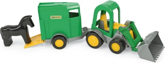 Tractor met lader en paardenaanhanger COLOR CARS