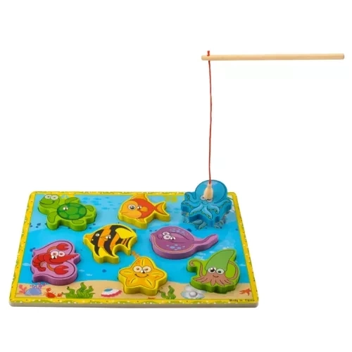 Houten magnetisch visspel