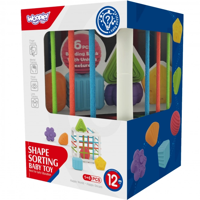 Woopie elastische sensorische kubus voor kinderen met vormen