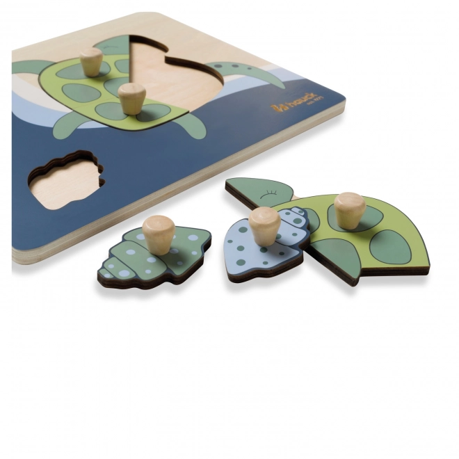 Houten puzzel - schildpad