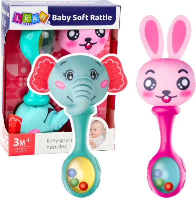 Set van rammelaars met zachte bal Konijn en Olifant