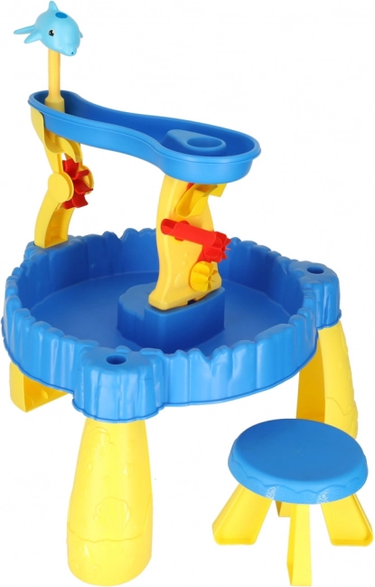 Kinderspeeltafel met zandbak en fontein 2-in-1