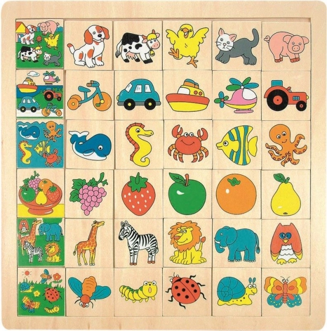 Woody Plaats wat erbij hoort grote houten inlegpuzzel ( 6 x 6 )