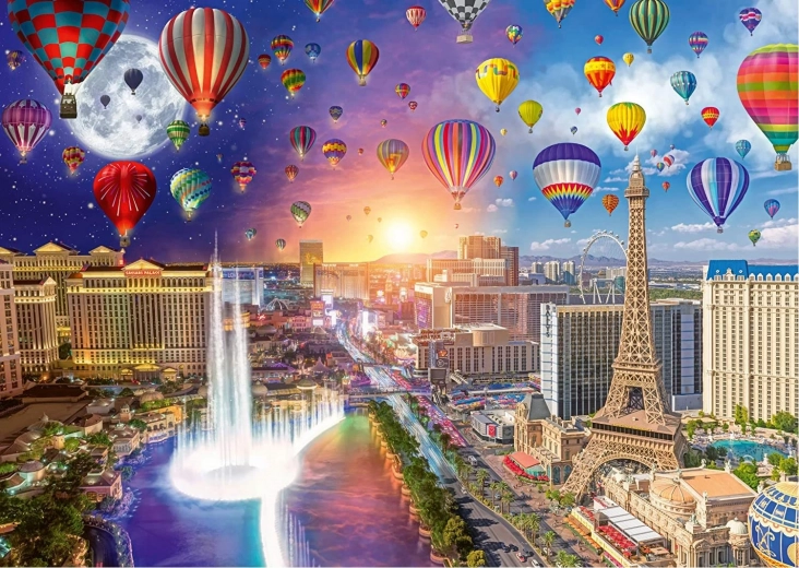 Puzzle SCHMIDT dag en nacht: Las Vegas, 1000 stukjes