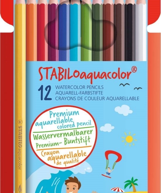 Set aquarelpotloden Stabilo Aquacolor 12 stuks