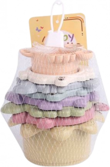 Kleurige torenbekertjes voor in bad 2-in-1, pastel, 6 stuks