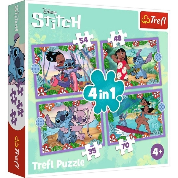 Puzzel Lilo & Stitch 4v1 Gekke dag Trefl