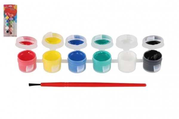 Acrylverf met penseel 12 stuks