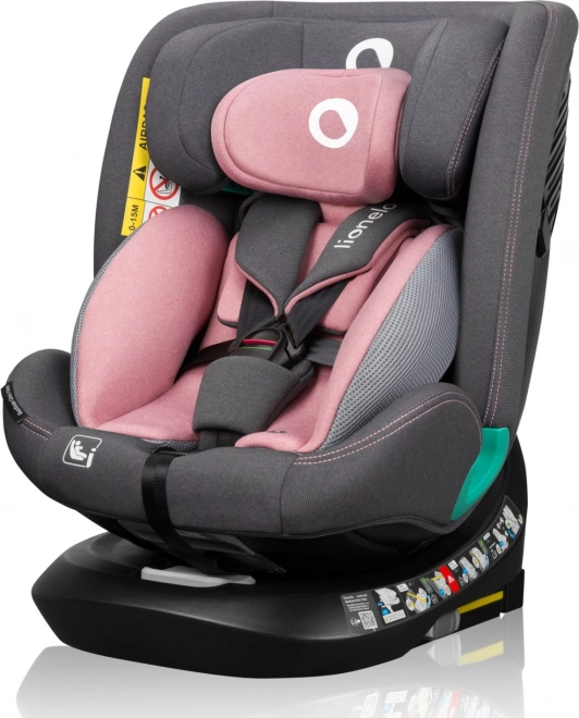 Draaibare autostoel voor kinderen Lionelo Bastiaan i-Size Pink Rose