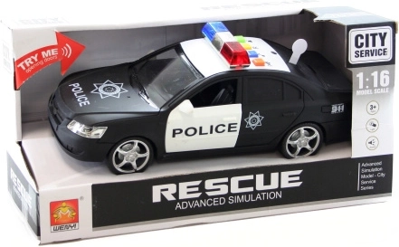 Batterijpolitieauto met geluid en licht 1:16