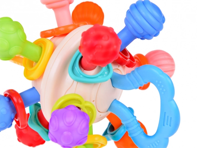 Bijtring voor baby's ronde bal met diverse uitsteeksels