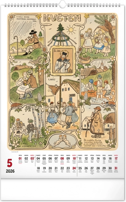 Muurkalender Josef Lada 2026