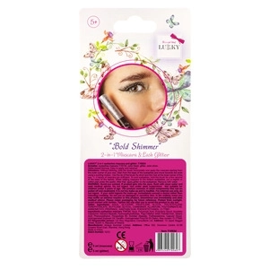 Lukky 2-in-1 mascara en glitter voor wimpers, zwart