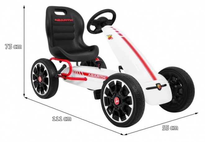 Gokart met trappers ABARTH wit
