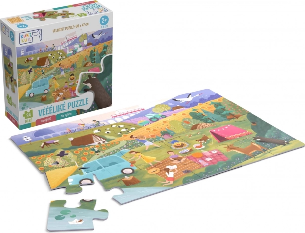Grote kinderpuzzel Op uitstapje 24 stukjes