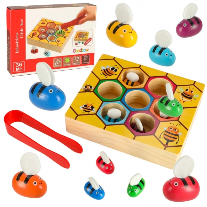 Educatief Montessori spel voor kleurtjes leren - bijtjes