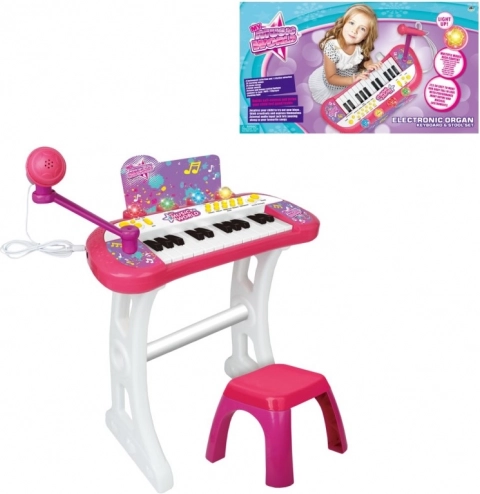 Speelpiano met standaard en microfoon voor kinderen