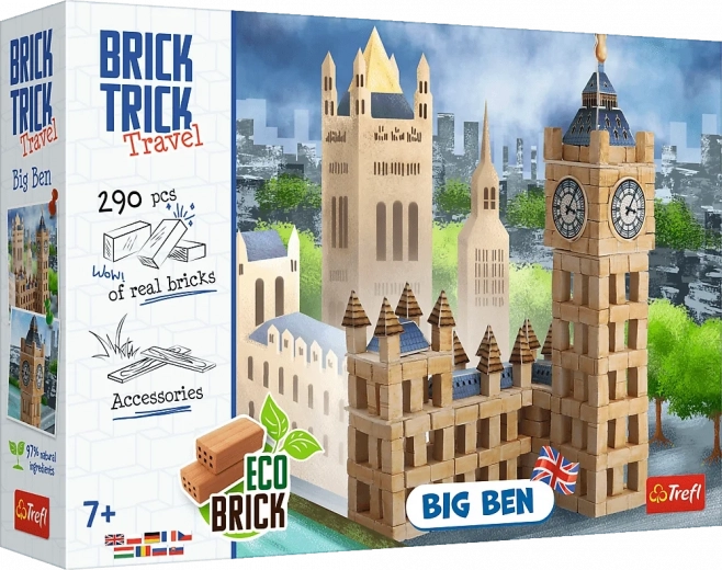 Bouwset van echte bakstenen TREFL Brick Trick Travel – Big Ben, 290 stukjes