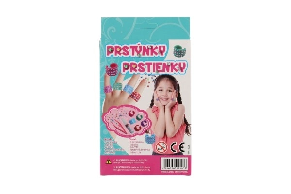 Creatieve ringen set van kunststof in doosje 12x21x3,5cm 12 stuks in doos