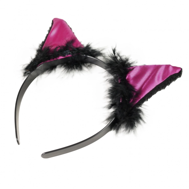 Carnaval hoofdband Kat met oortjes en veren