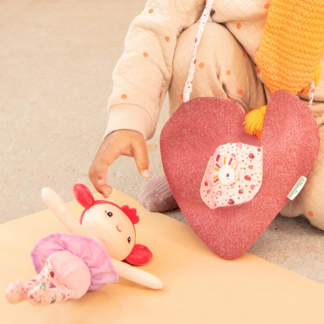 Hartvormige handtas met pop Aline van Lilliputiens