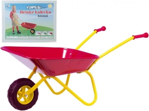 Yupee metalen kruiwagen voor kinderen groot – Rood