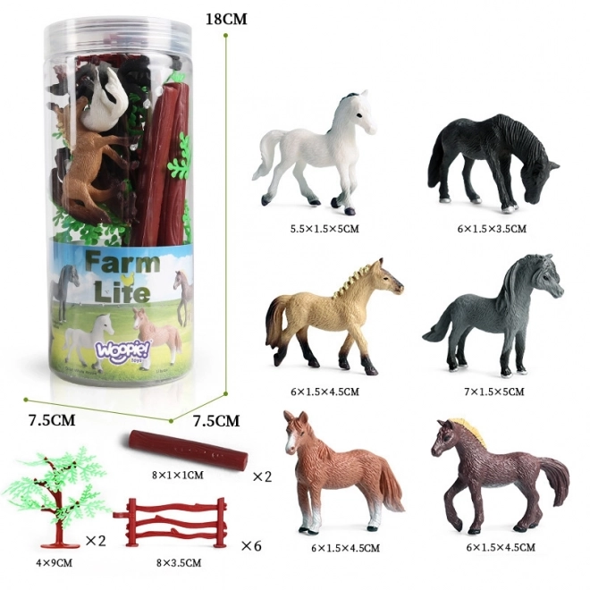 Set van figuren WOOPIE Paarden 16 stuks
