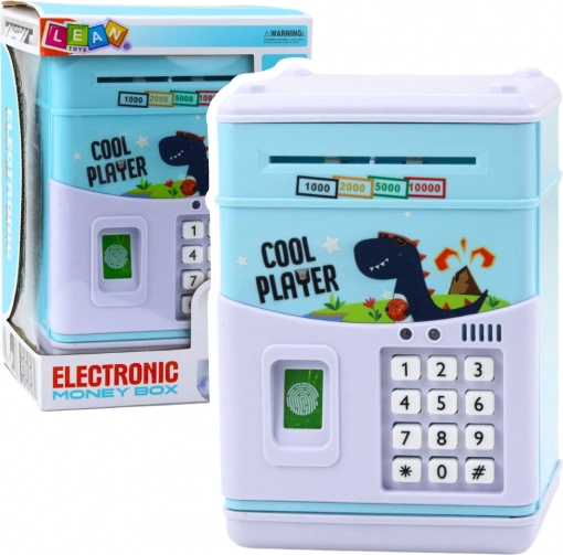 Elektronische kluis voor kinderen blauw met dinosaurus