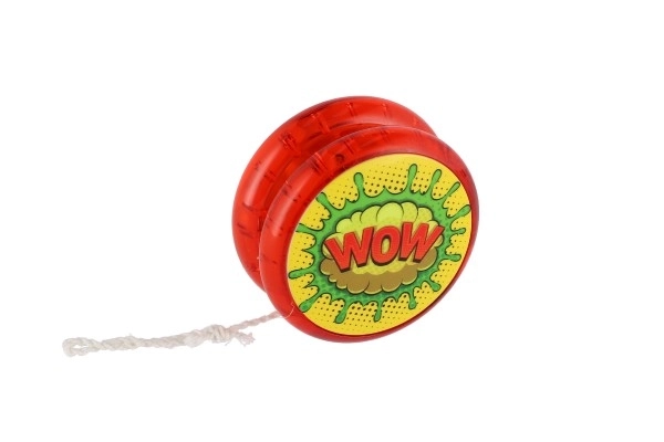 Gloeiende plastic jojo 6 cm op batterijen, mix van soorten, 12 stuks in doos