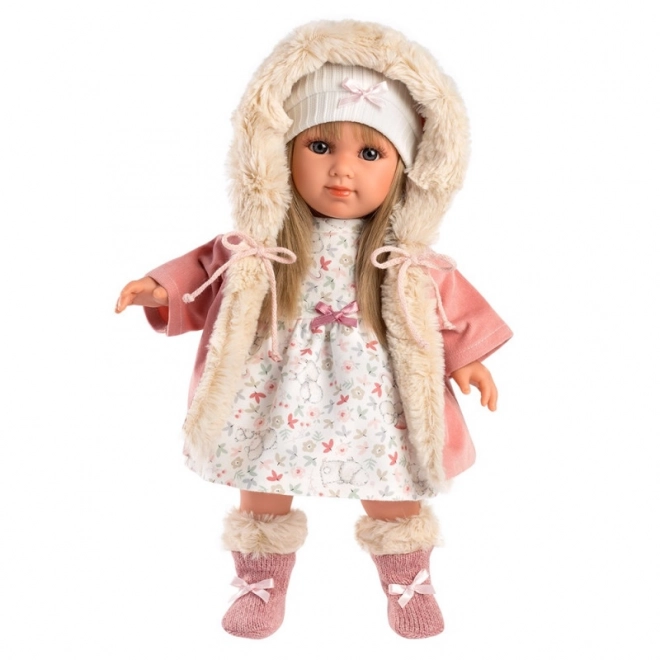 Llorens 53541 ELENA - realistische pop met zacht stoffen lichaam - 35 cm