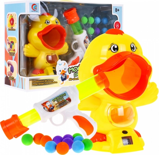 Eend met pistool voor foamkogels – interactieve schietspel voor kinderen 8+
