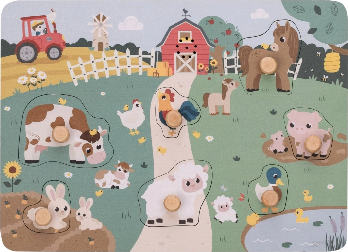 Houten geluidspuzzel Boerderijdieren