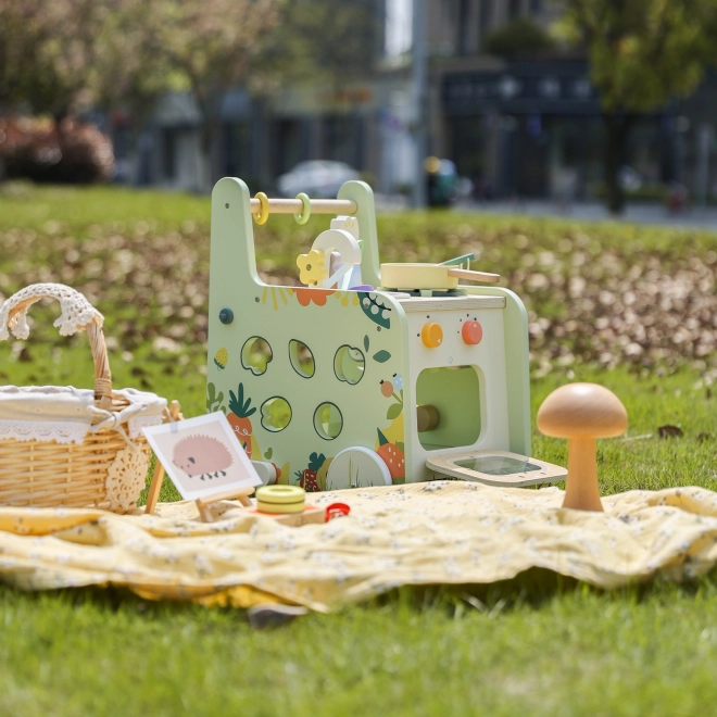 Houten keukentje en loopwagen Classic World 2-in-1
