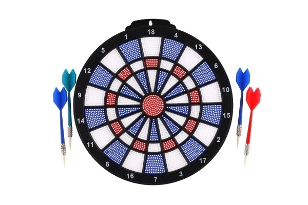 Doel met 4 pijlen plastic diameter 28cm in doos 39x31x3cm