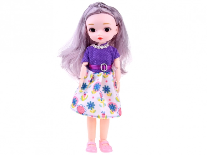 Schattige pop met beweegbare ledematen en lang haar 24 cm