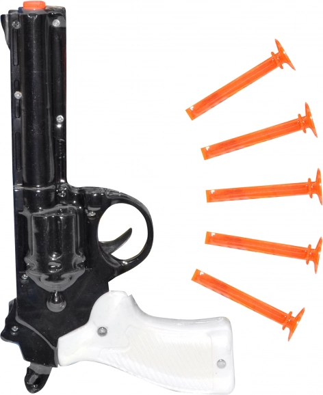 Speelgoedpistool met zuignap pijlen set 21 cm