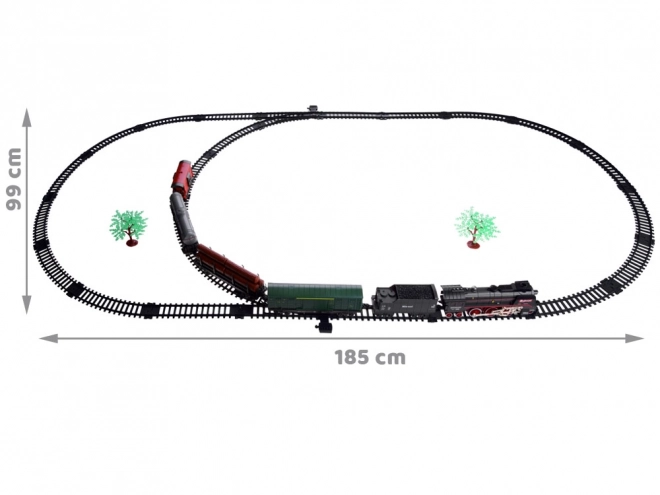Elektrische trein 185x99cm rook verdampt geluideffect RC0622