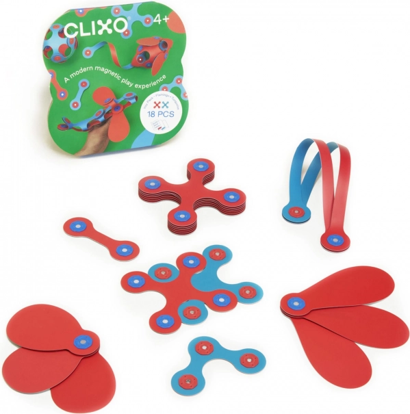 Magnetische blokken Clixo Itsy, roze en turkoois