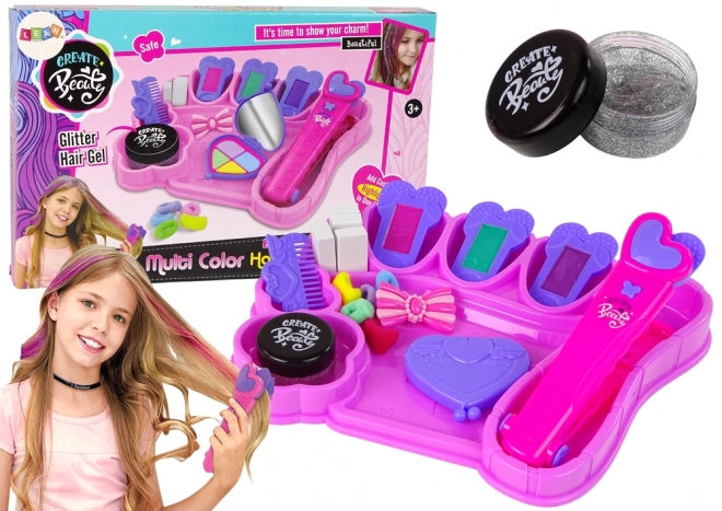 Set Voor Haare Kleuren Met Gekleurde Krijtjes En Accessoires