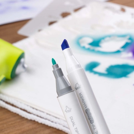 Dubbelpuntige textielstiften