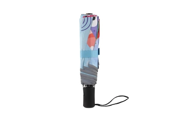 Paraplu Monster opvouwbaar automatische stof/metaal 28cm blauw in zakje