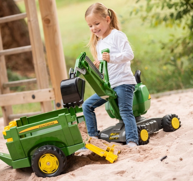 Kindergraafmachine op wielen John Deere