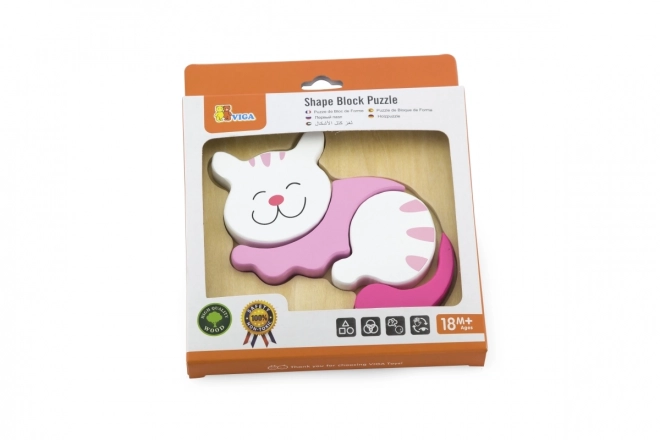 Houten puzzel voor de kleintjes - kat
