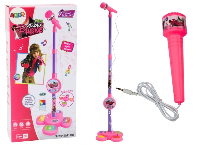 Kinder microfoon met verstelbaar roze statief