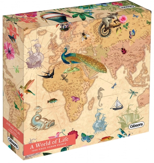 Puzzel Wereld vol leven 1000 stukjes van Gibsons