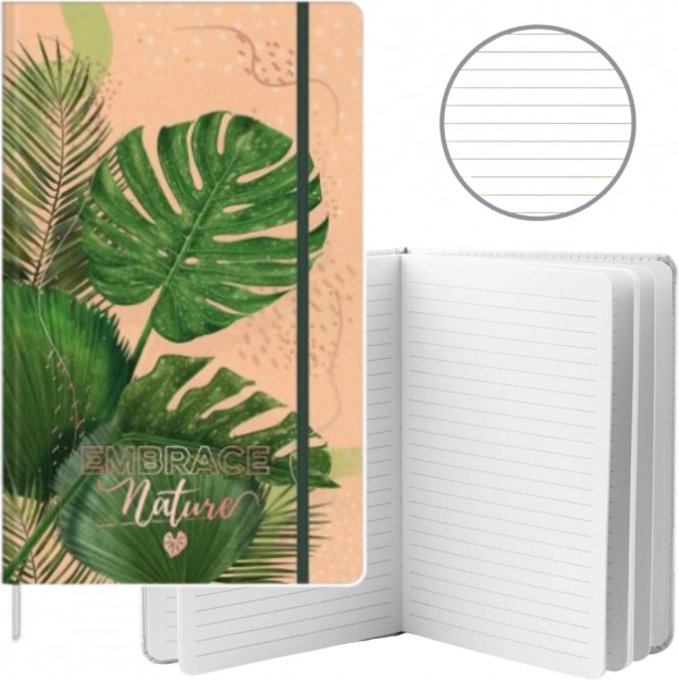 Notitieboek A5 met Monstera-motief - 80 vellen
