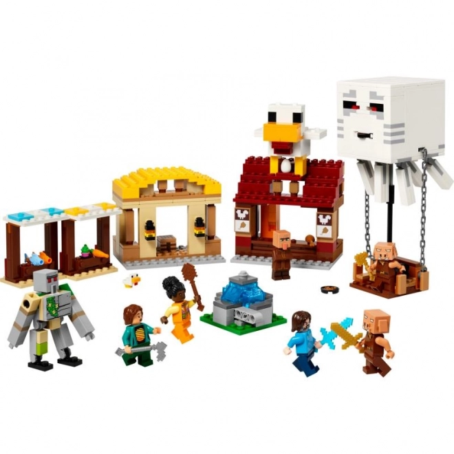 LEGO Minecraft 21273 Aanval van de Ghast-ballon op het dorp