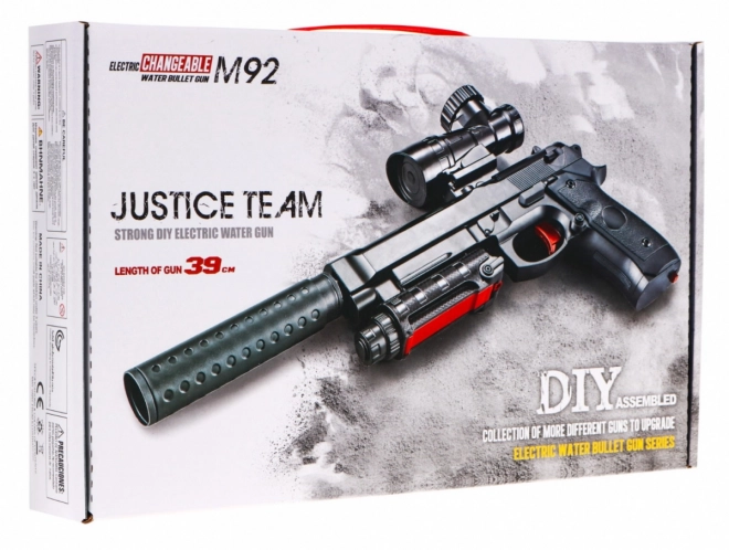 Speelgoedpistool voor kinderen 6+ met accessoires M92 met demper en richtkijker